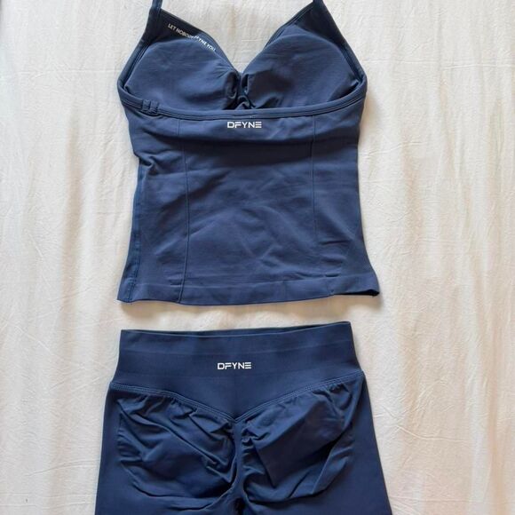 Dfyne Pants - Dfyne Women's Navy and Blue Leggings